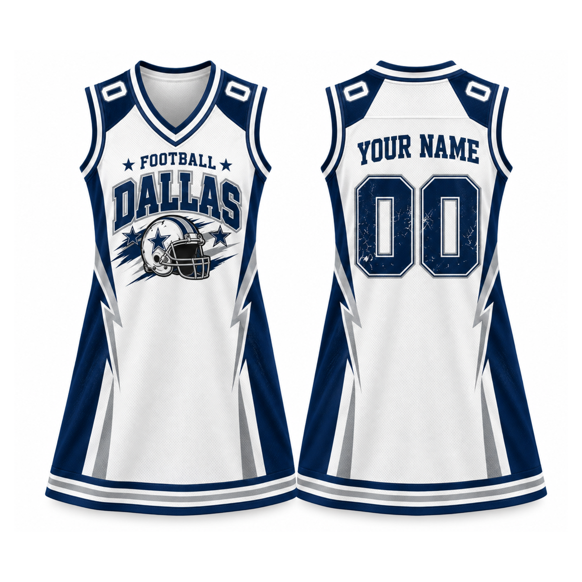 Custom Dallas Football Jersey Dress – Personalized Name & Number