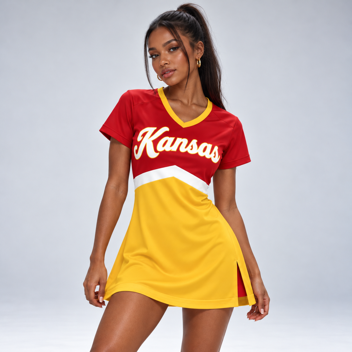 Kansas City-Inspired Custom Football Cheer Dress – Personalized Name & Number