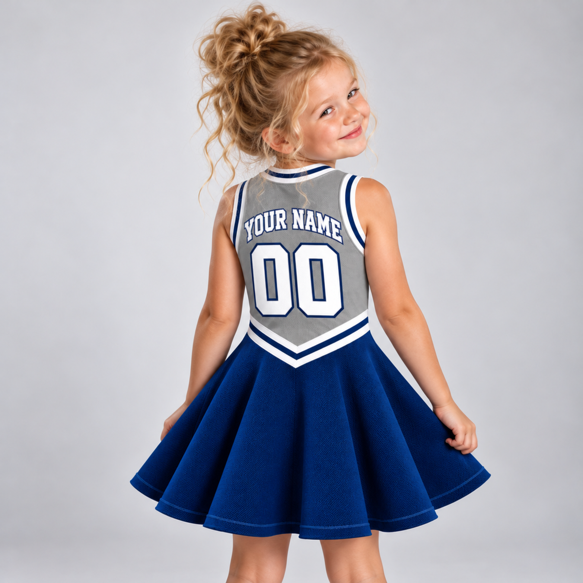 Dallas-Inspired Kids Custom Football Cheer Dress – Personalized Name & Number