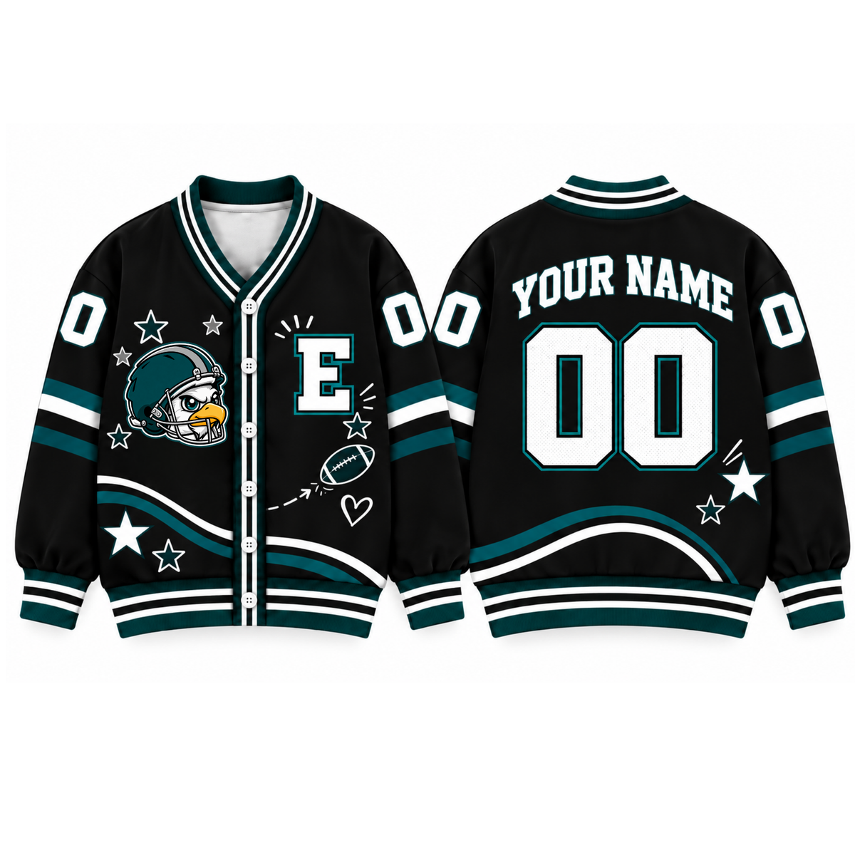 Custom Philadelphia Varsity Football Cardigan – Custom Name & Number