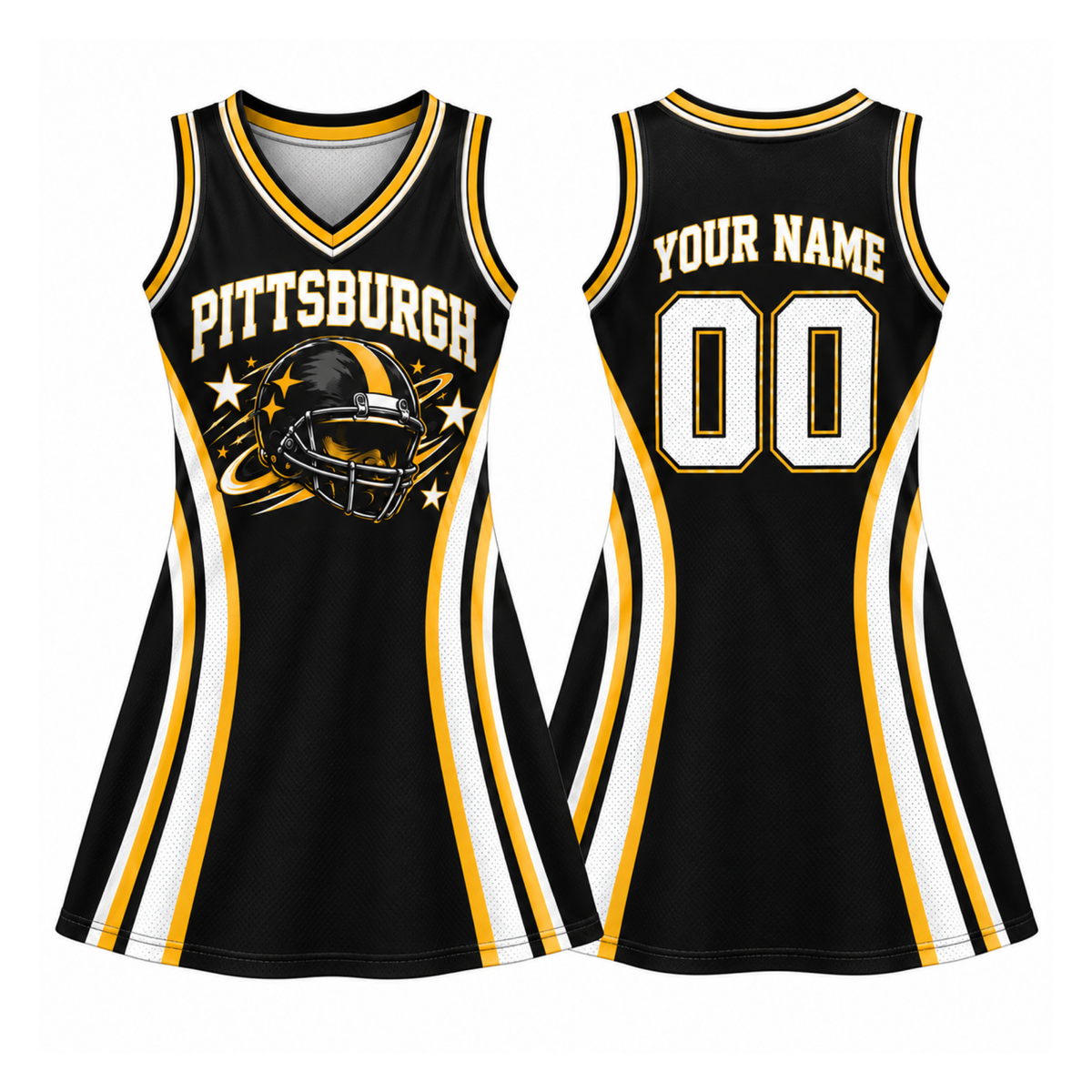 Pittsburgh Football Jersey Dress – Custom Name & Number