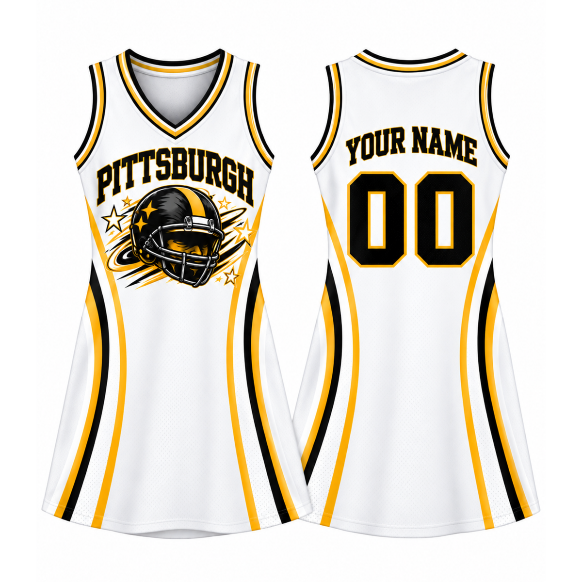 Pittsburgh Football Jersey Dress – Custom Name & Number