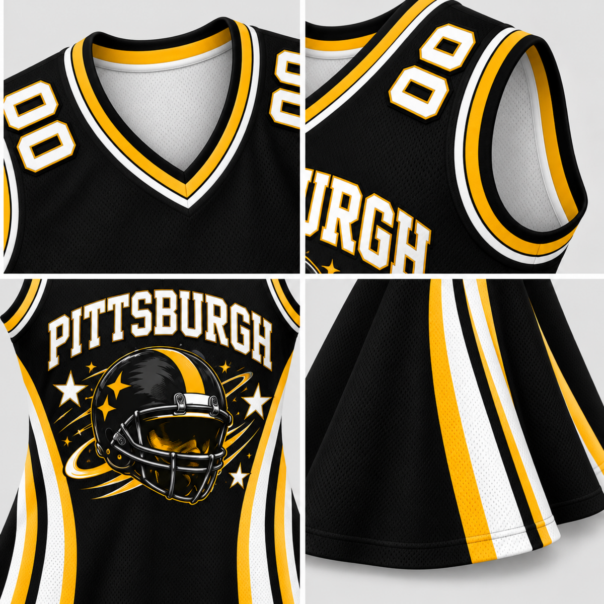 Pittsburgh Football Jersey Dress – Custom Name & Number