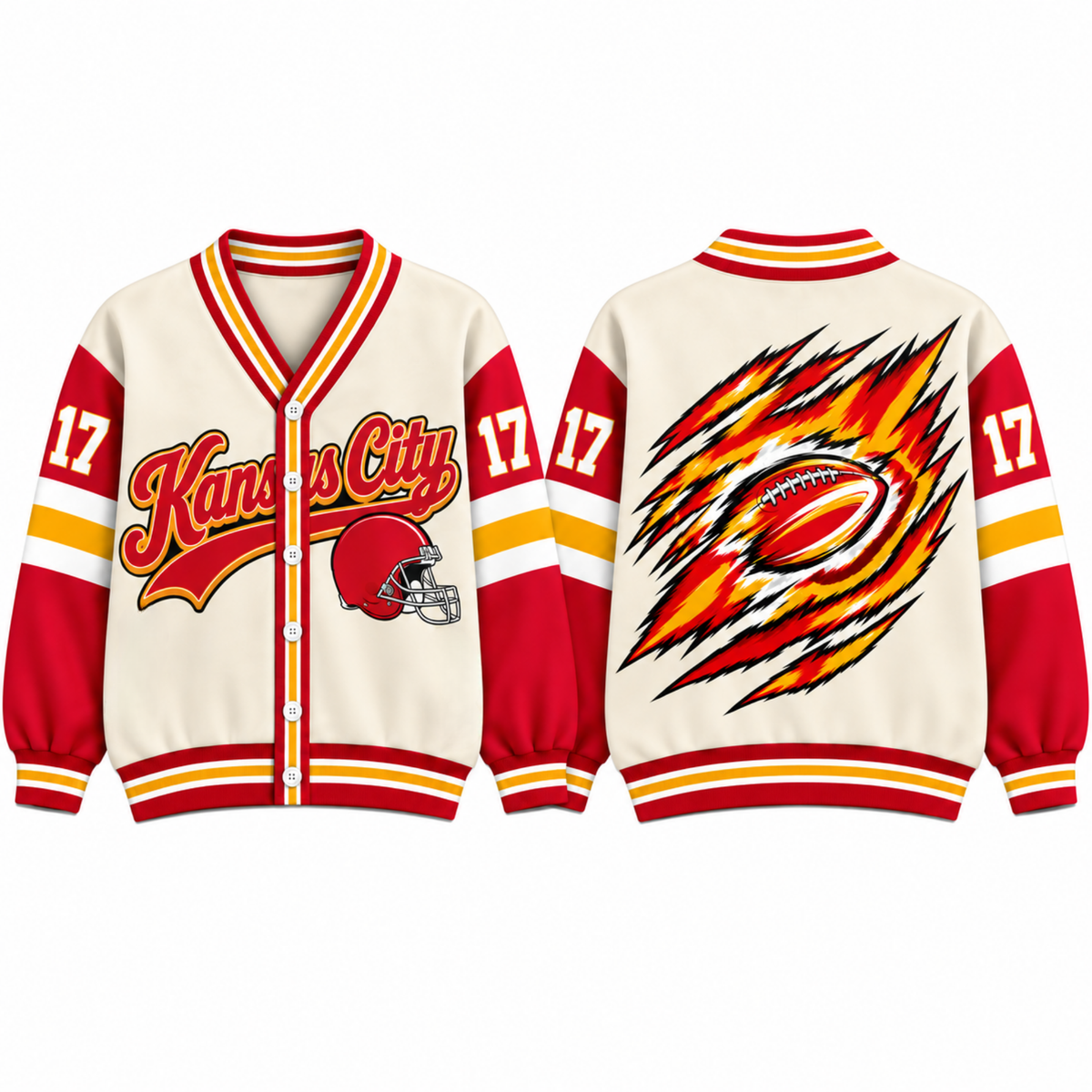 Kansas City Varsity Football Cardigan – Custom Number