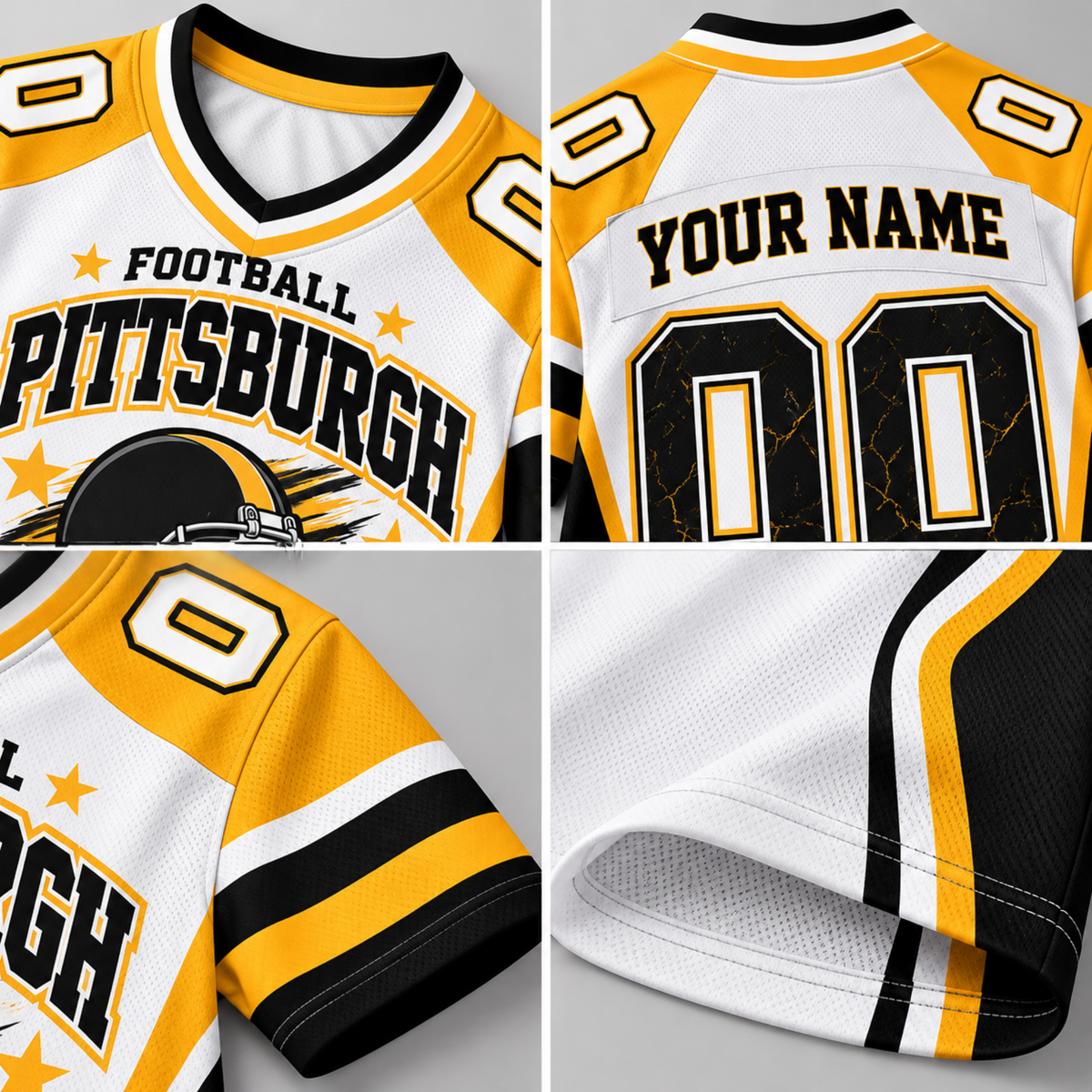 Custom Pittsburgh Football Jersey – Personalized Name & Number