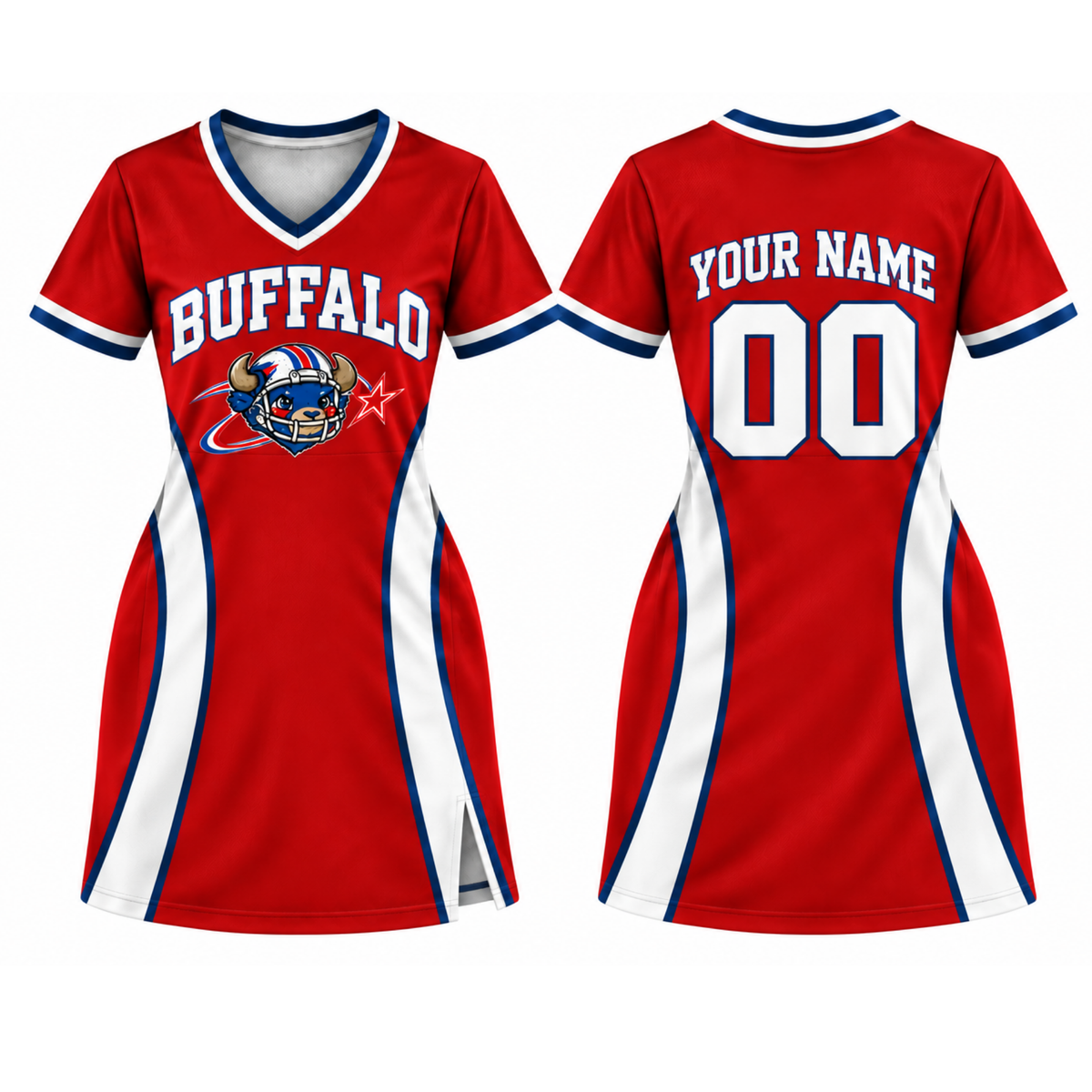 Buffalo-Inspired Custom Football Jersey Dress – Personalized Name & Number