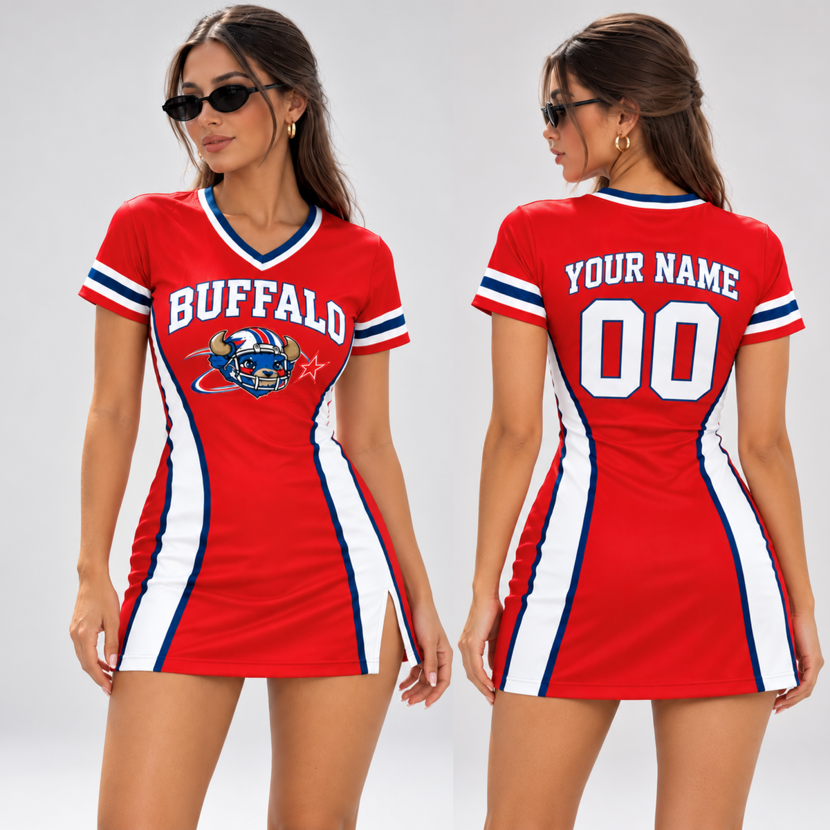 Buffalo-Inspired Custom Football Jersey Dress – Personalized Name & Number