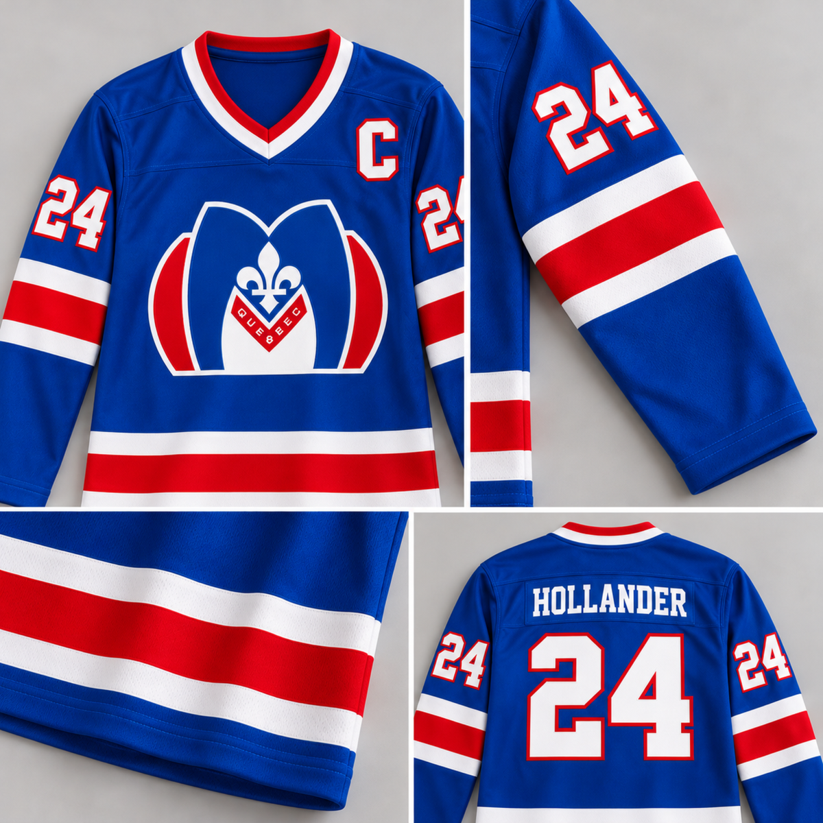 Retro Captain Custom Long-Sleeve Hockey Jersey – Personalized Name & Number