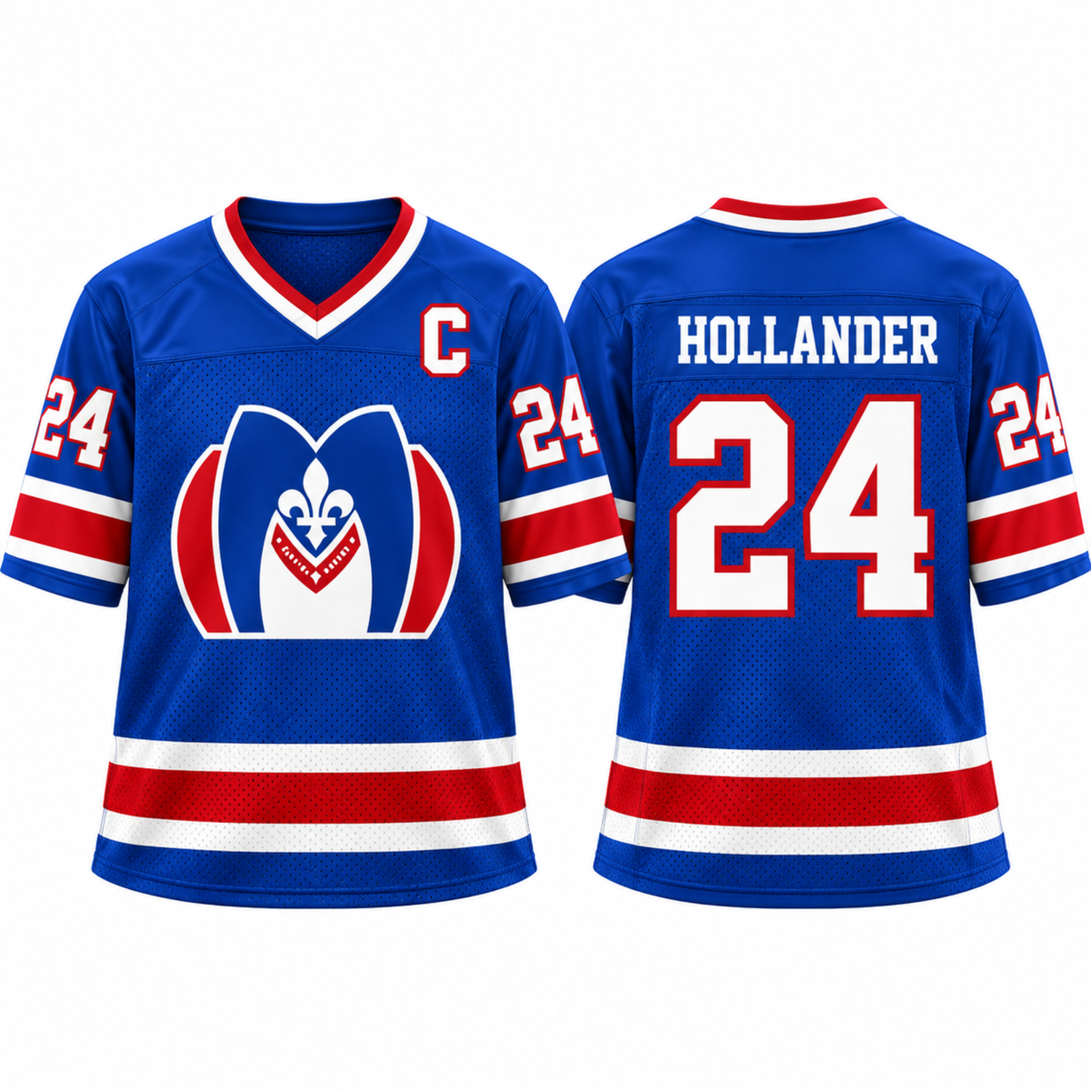 Retro Captain Custom Hockey-Style Jersey - Hollander 24 Rozanov 81 Hunter 21 Football Jersey
