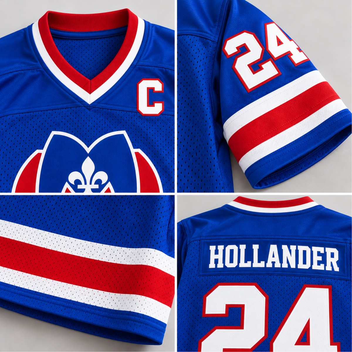 Retro Captain Custom Hockey-Style Jersey - Hollander 24 Rozanov 81 Hunter 21 Football Jersey