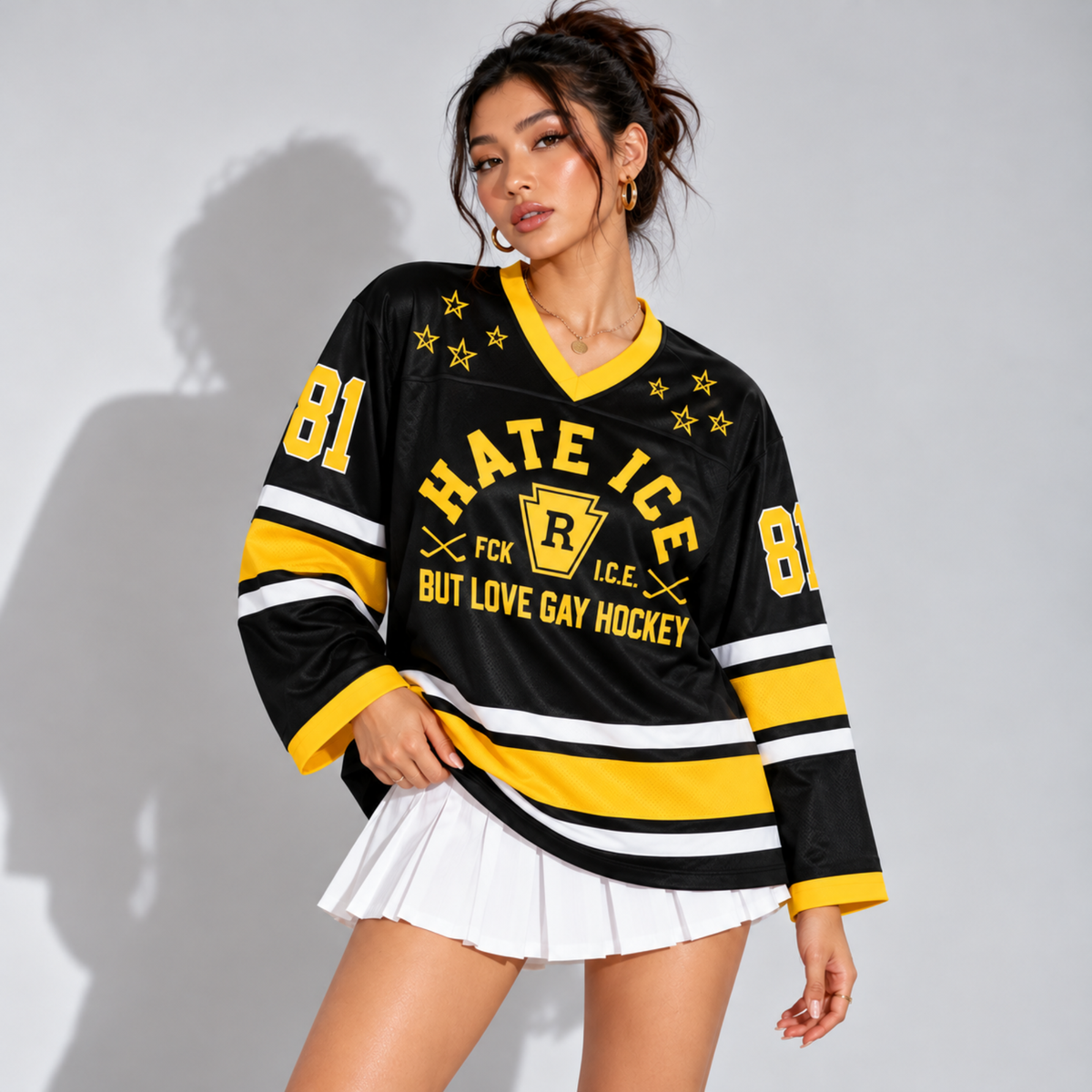 Hate Ice But Love Gay Hockey, Hockey Romance Inspired Jersey