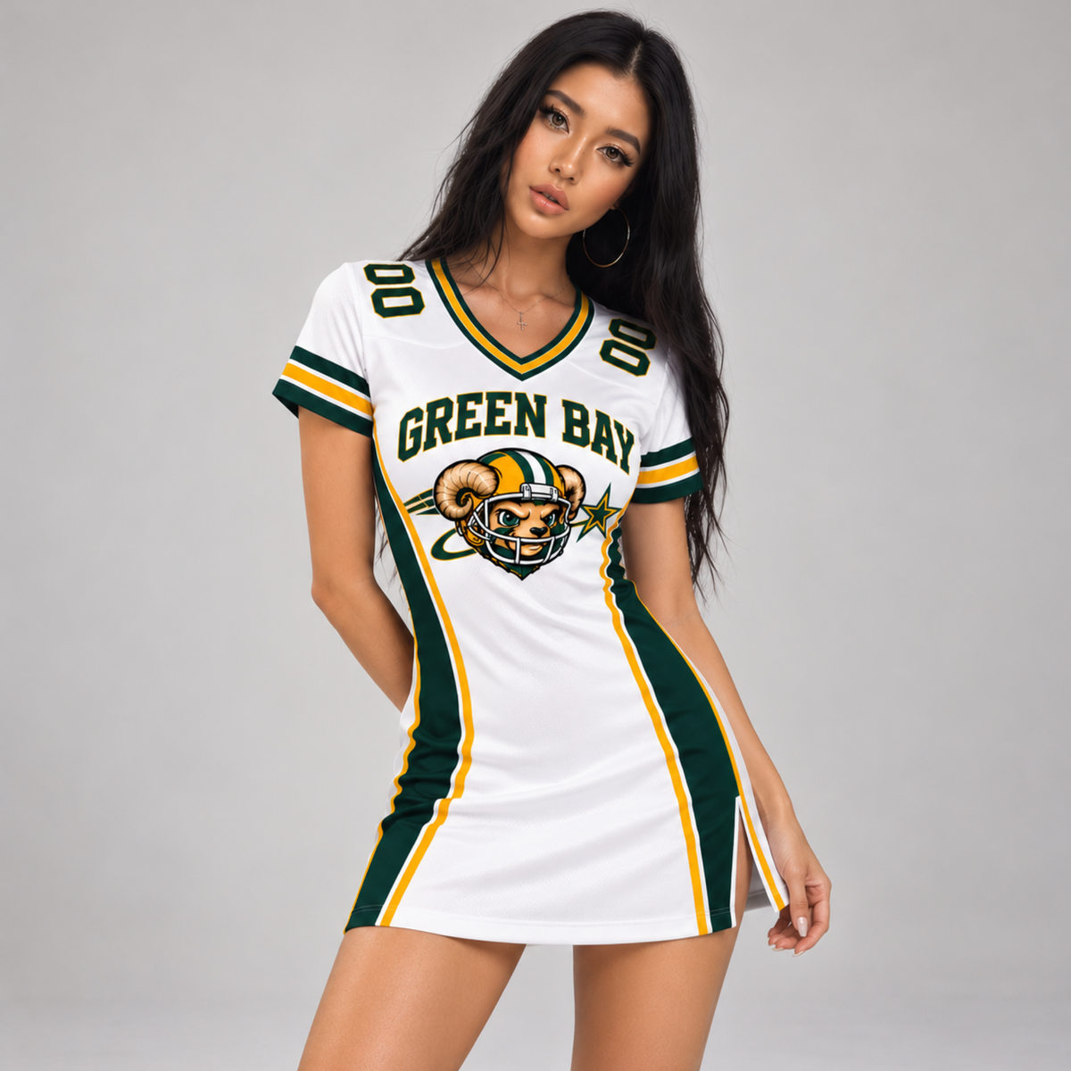 Green Bay-Inspired Custom Football Jersey Dress – Personalized Name & Number