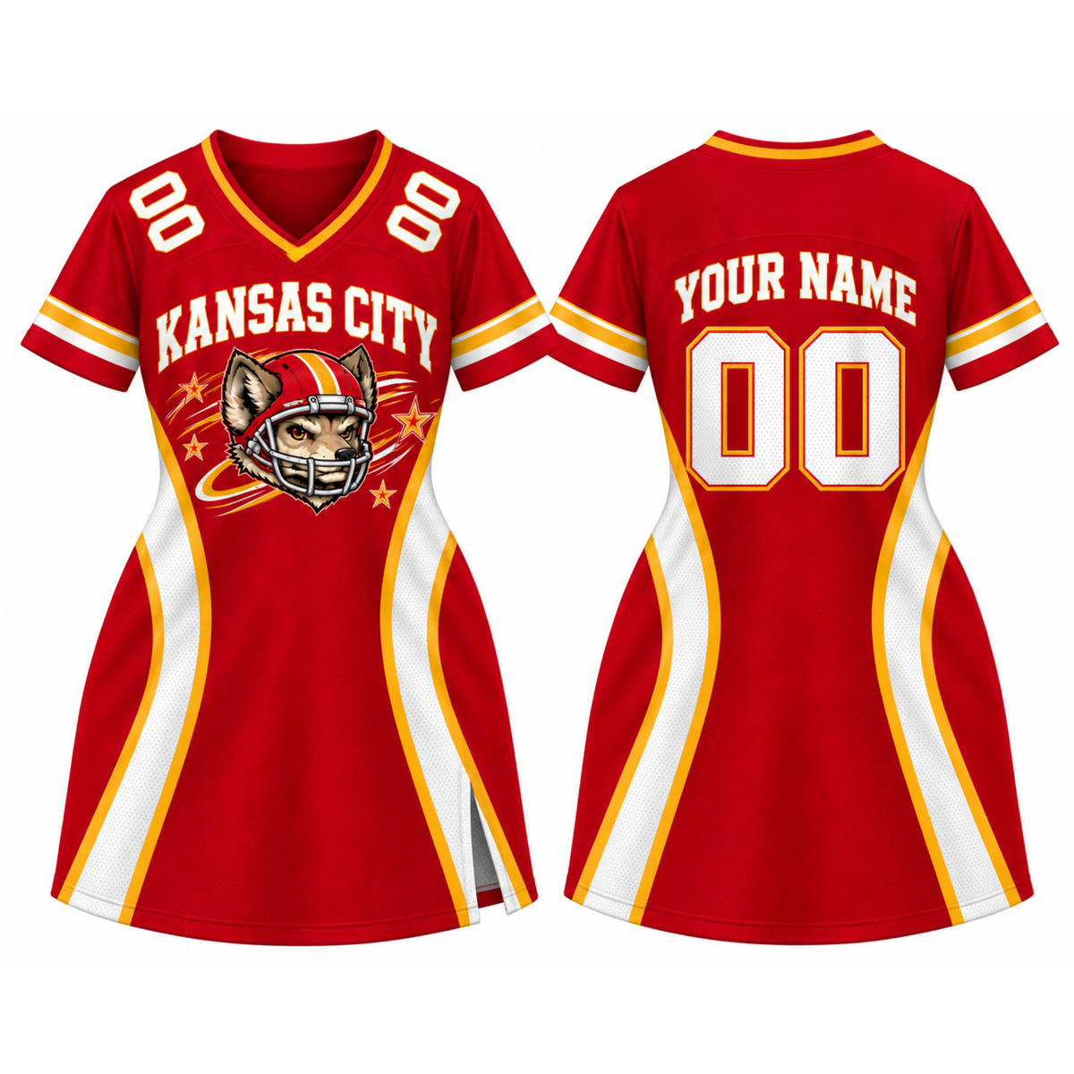 Kansas City-Inspired Custom Football Jersey Dress – Personalized Name & Number