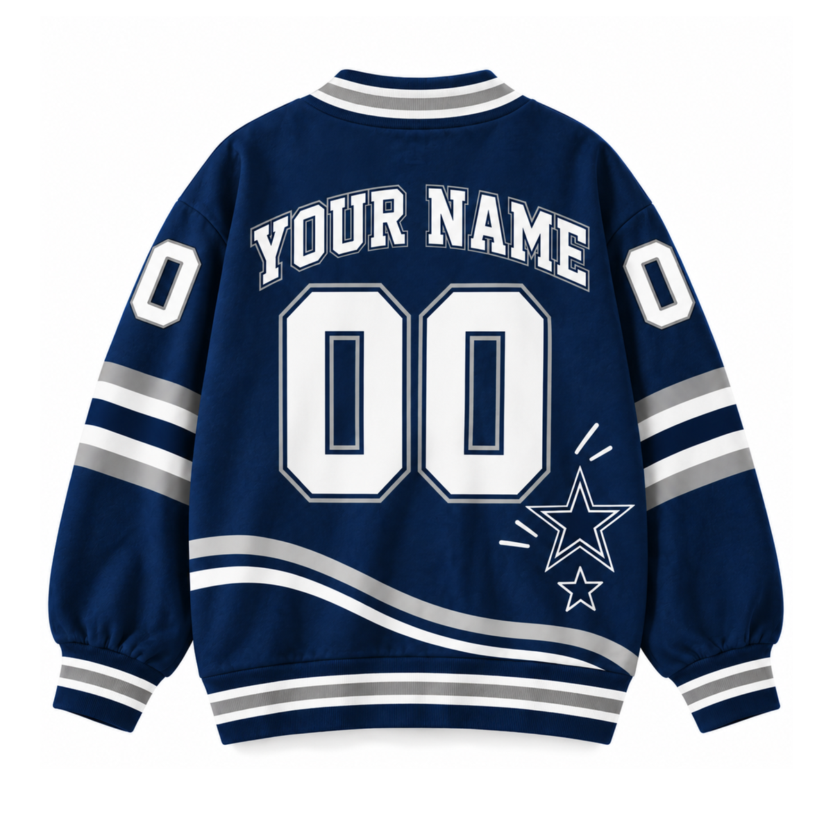 Dallas-Inspired Custom Football Cardigan – Personalized Name & Number