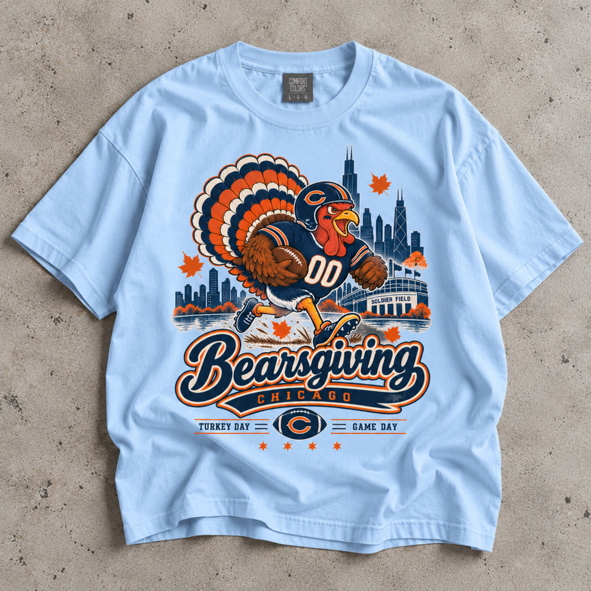 Bearsgiving Shirt, Chicago Football Turkey Comfort Colors T-shirt