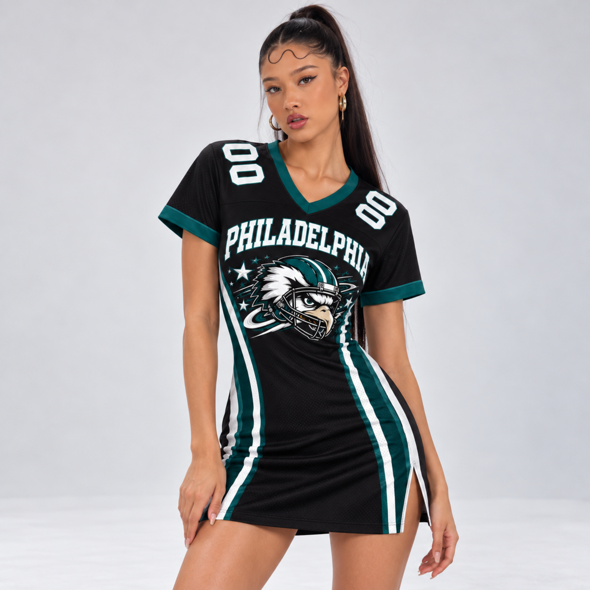 Philadelphia-Inspired Custom Football Jersey Dress – Personalized Name & Number