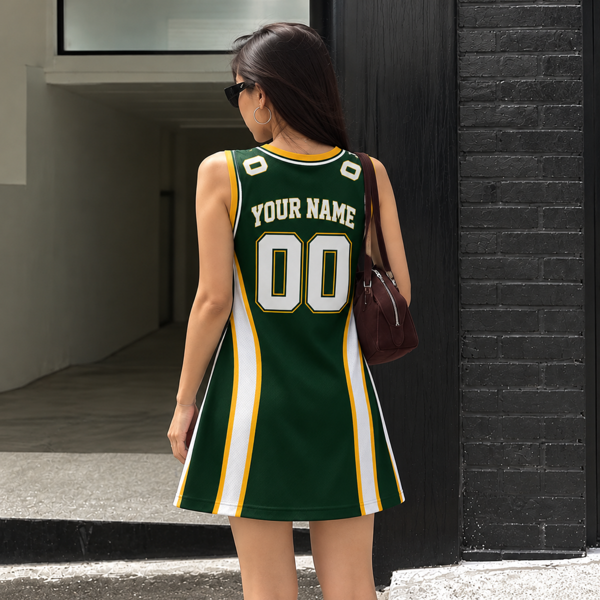 Green Bay-Inspired Custom Football Jersey Dress – Personalized Name & Number