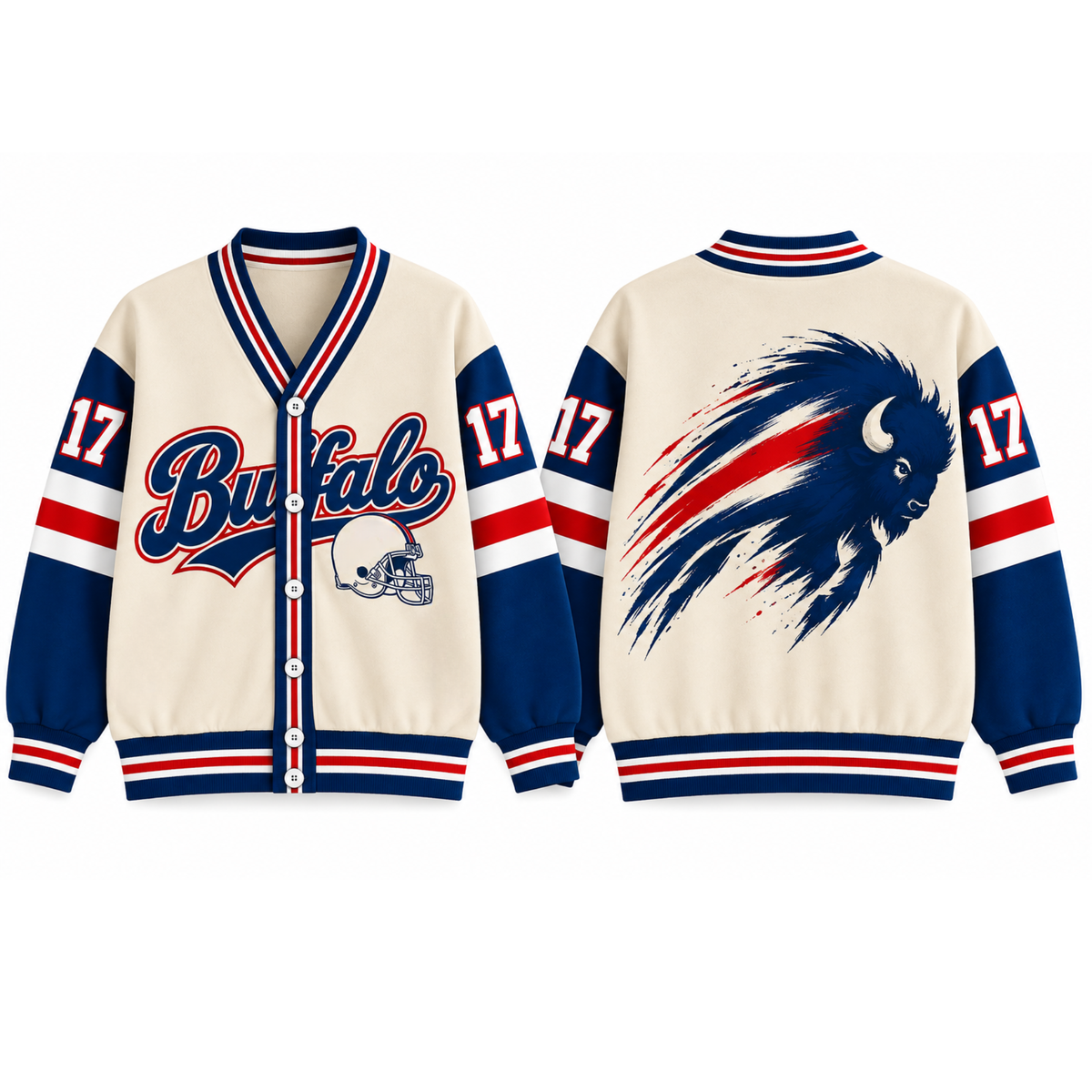 Custom Buffalo Game Day Knit Cardigan – Personalized Number