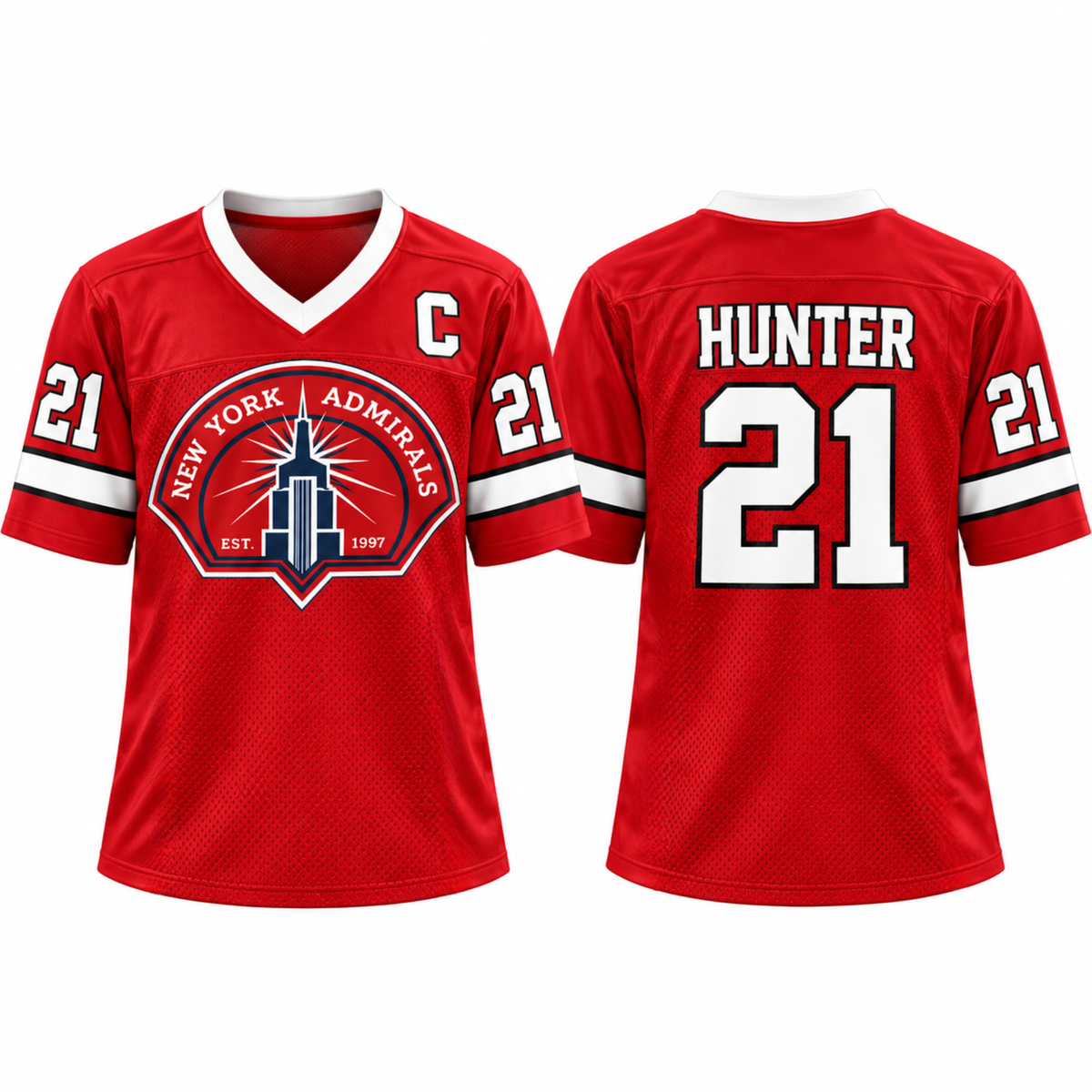 Retro Captain Custom Hockey-Style Jersey - Hollander 24 Rozanov 81 Hunter 21 Football Jersey