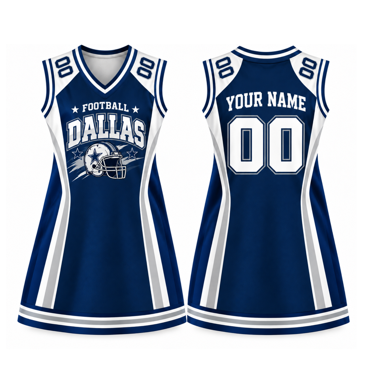 Custom Dallas Football Jersey Dress – Personalized Name & Number