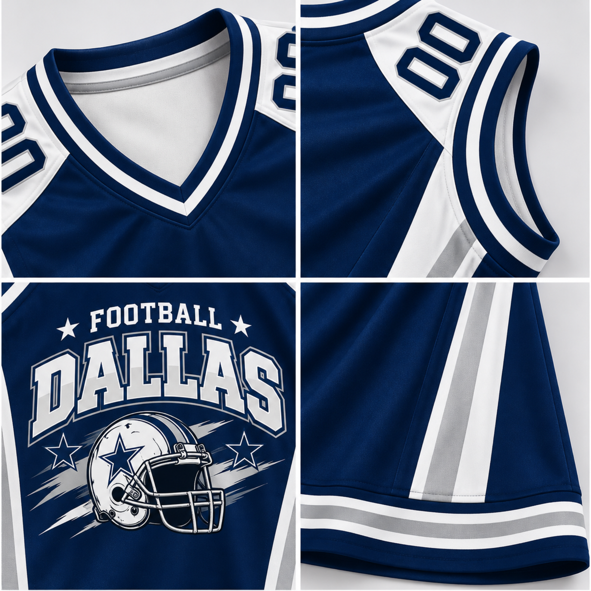 Custom Dallas Football Jersey Dress – Personalized Name & Number
