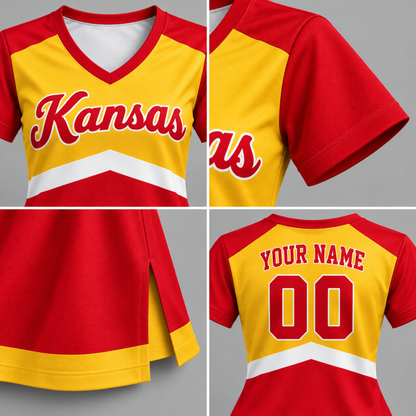 Kansas City-Inspired Custom Football Cheer Dress – Personalized Name & Number