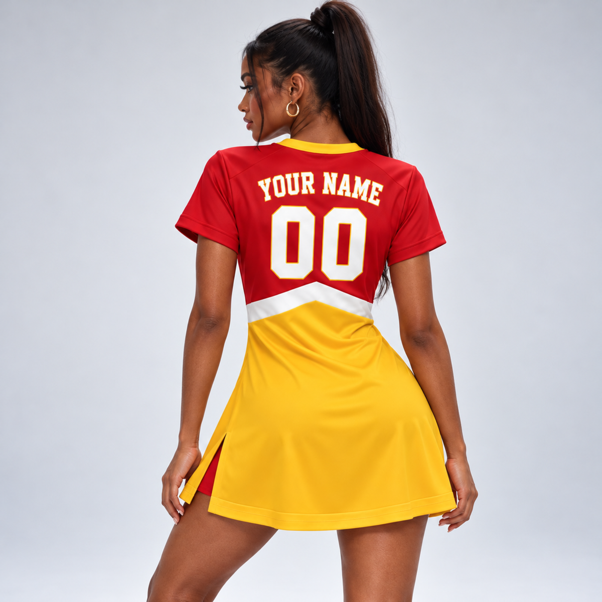 Kansas City-Inspired Custom Football Cheer Dress – Personalized Name & Number