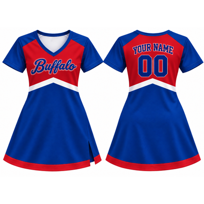 Buffalo-Inspired Custom Football Cheer Dress – Personalized Name & Number