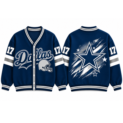 Custom Dallas Game Day Knit Cardigan – Personalized Number
