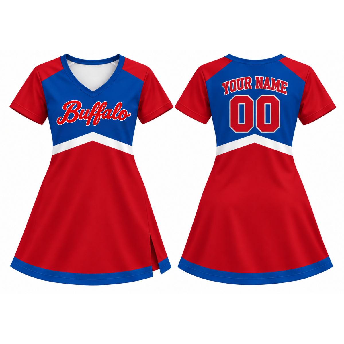 Buffalo-Inspired Custom Football Cheer Dress – Personalized Name & Number