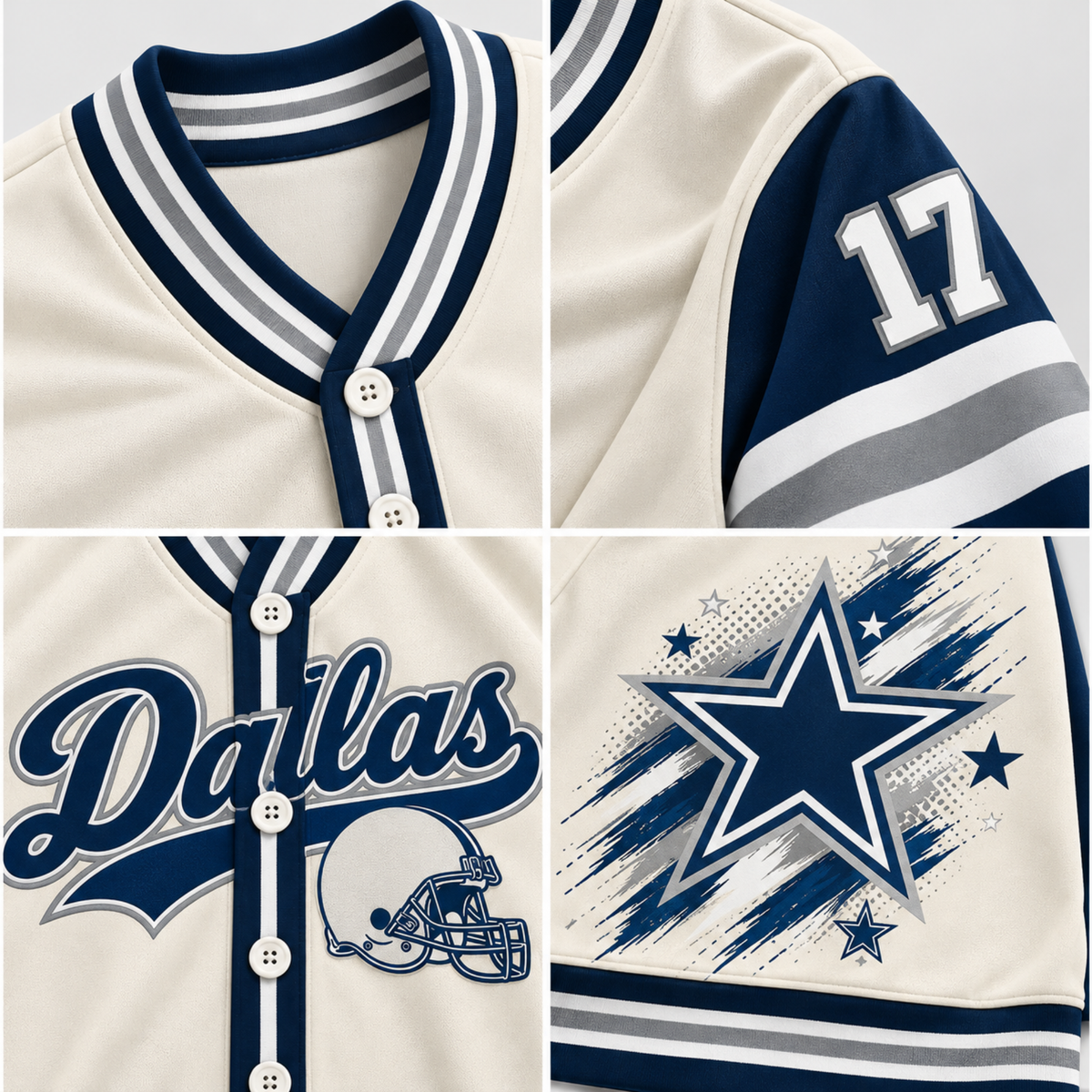 Custom Dallas Game Day Knit Cardigan – Personalized Number