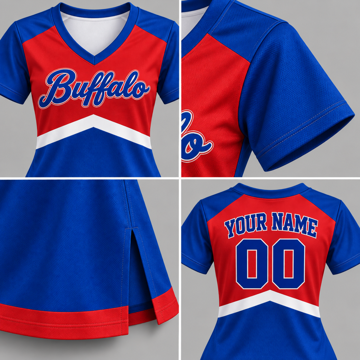 Buffalo-Inspired Custom Football Cheer Dress – Personalized Name & Number