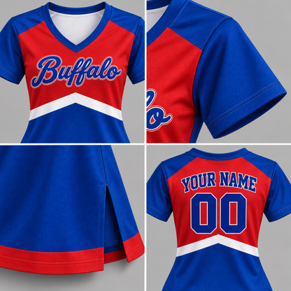 Buffalo-Inspired Custom Football Cheer Dress – Personalized Name & Number
