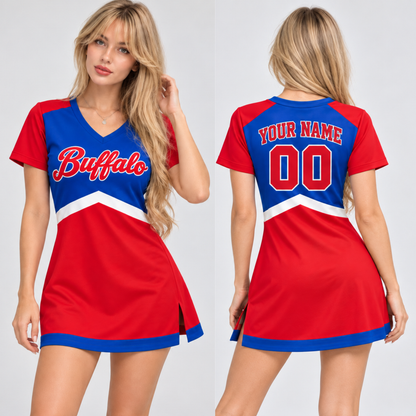 Buffalo-Inspired Custom Football Cheer Dress – Personalized Name & Number