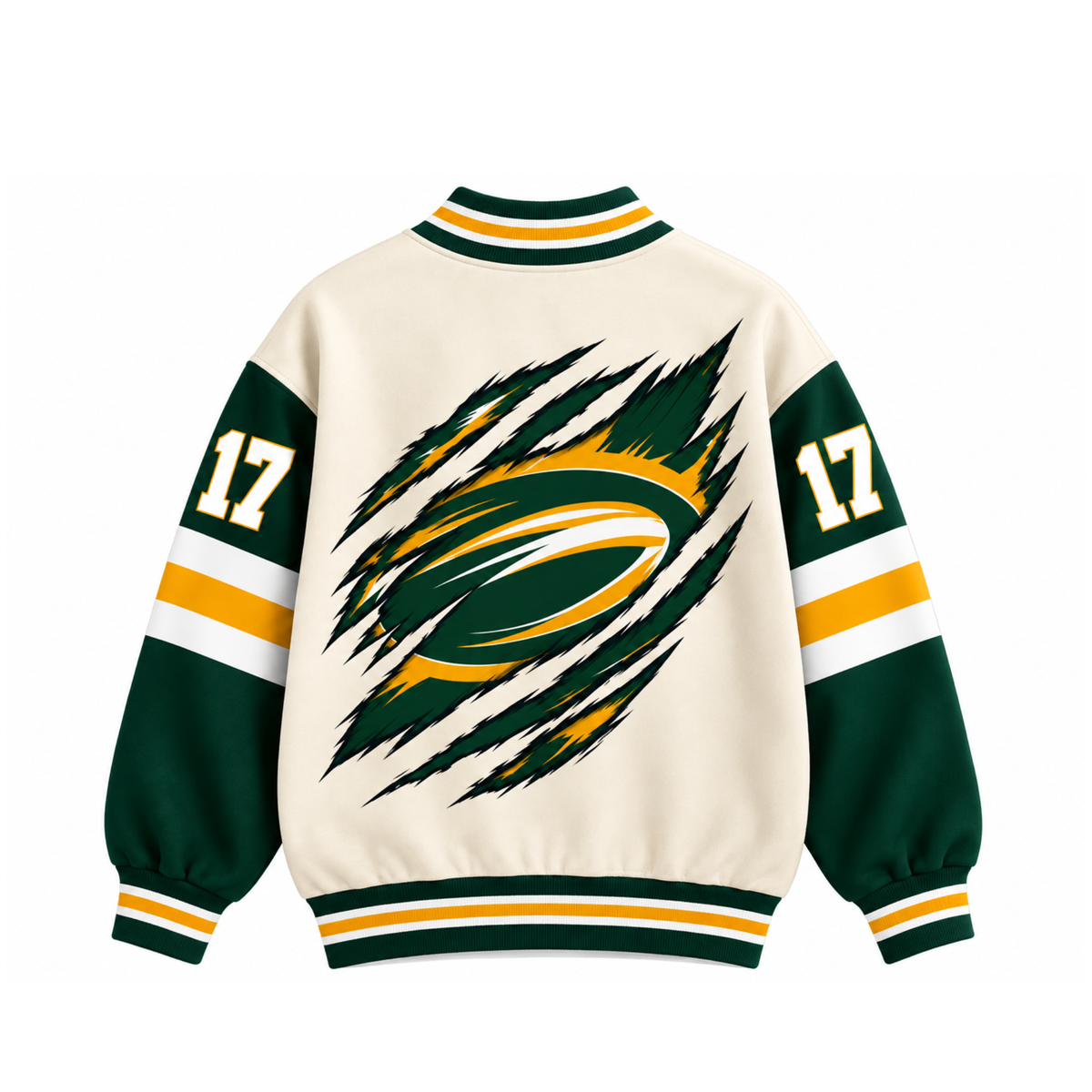 Custom Green Bay Varsity Football Game Day Knit Cardigan – Personalized Number
