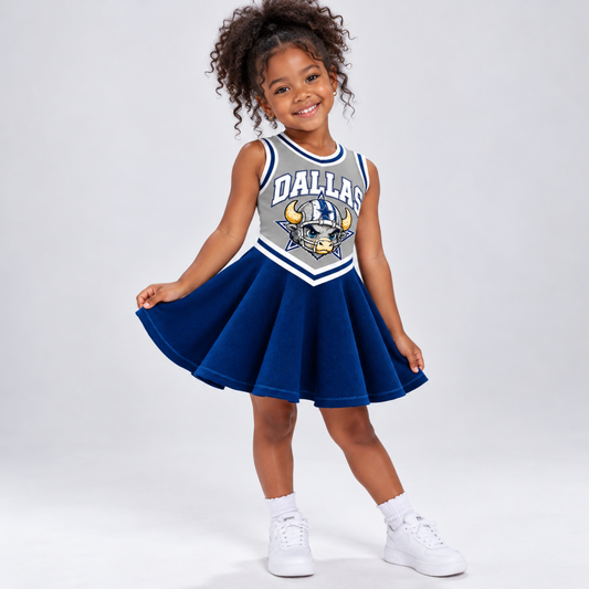 Dallas-Inspired Kids Custom Football Cheer Dress – Personalized Name & Number