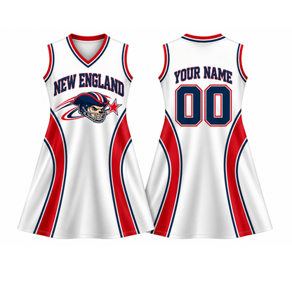 New England-Inspired Custom Football Jersey Dress – Personalized Name & Number
