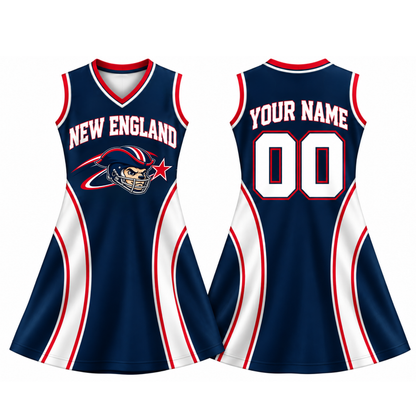 New England-Inspired Custom Football Jersey Dress – Personalized Name & Number