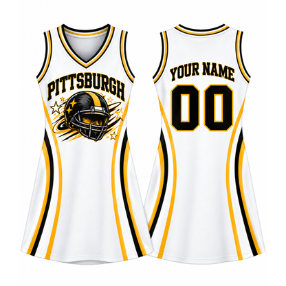 Pittsburgh Football Jersey Dress – Custom Name & Number