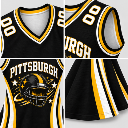 Pittsburgh Football Jersey Dress – Custom Name & Number