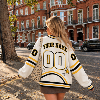Custom Pittsburgh Varsity Football Cardigan – Custom Name & Number
