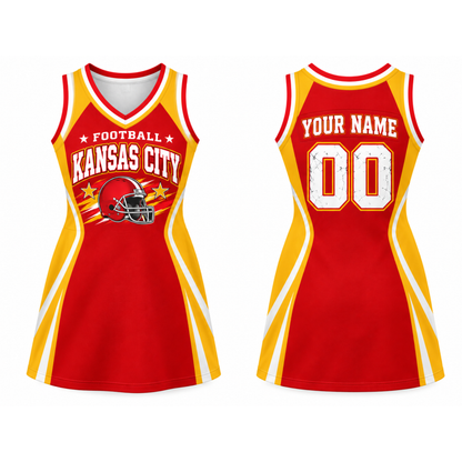 Kansas City Football Jersey Dress – Custom Name & Number