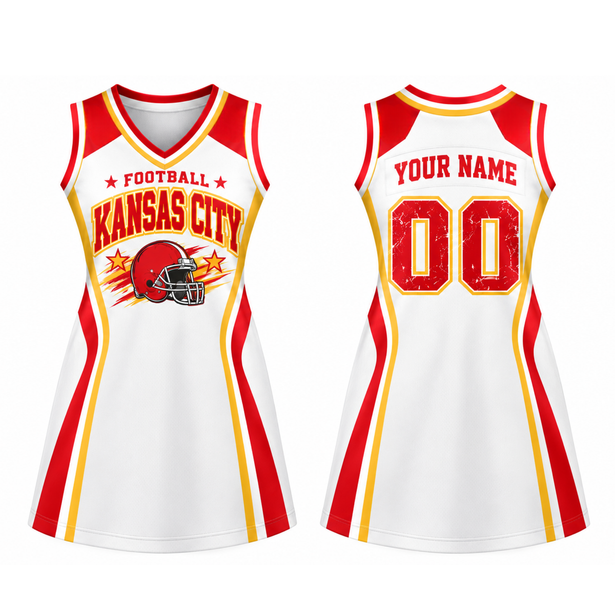 Kansas City Football Jersey Dress – Custom Name & Number