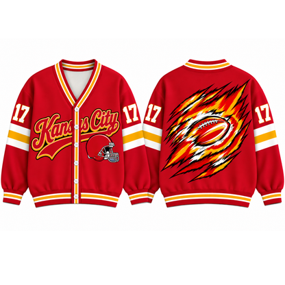 Kansas City Varsity Football Cardigan – Custom Number