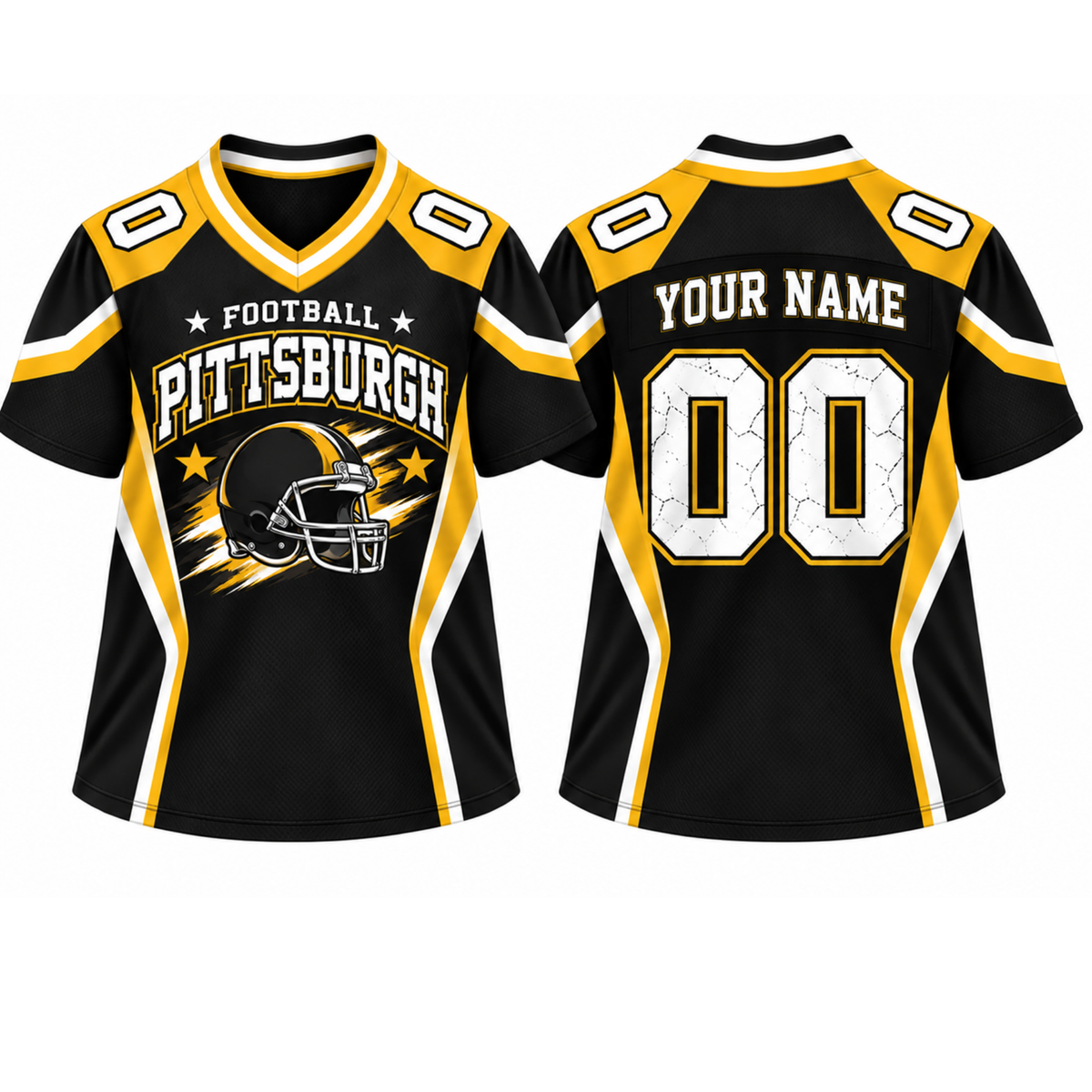 Custom Pittsburgh Football Jersey – Personalized Name & Number