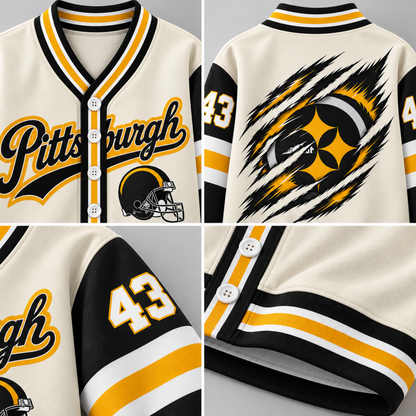 Custom Pittsburgh Football Cardigan – Personalized Name & Number