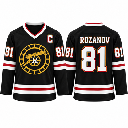 Retro Captain Custom Long-Sleeve Hockey Jersey – Personalized Name & Number