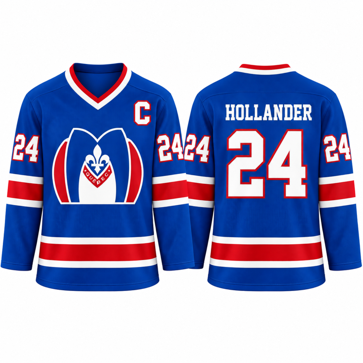 Retro Captain Custom Long-Sleeve Hockey Jersey – Personalized Name & Number