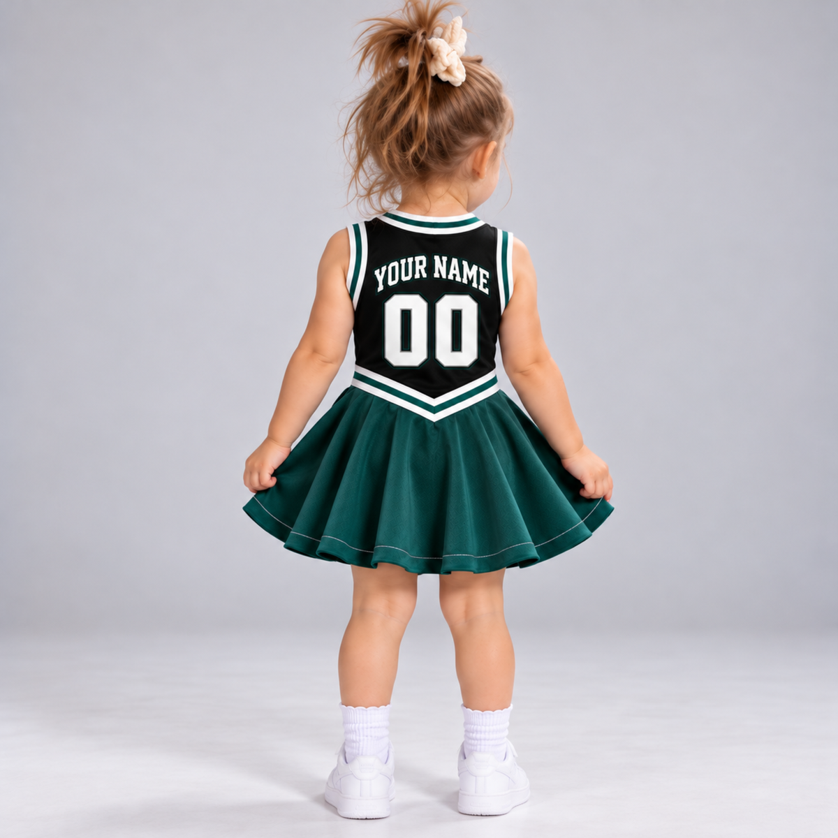 Philadelphia-Inspired Kids Custom Football Cheer Dress – Personalized Name & Number