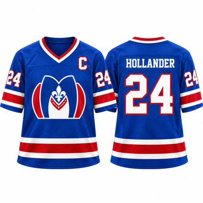 Retro Captain Custom Hockey-Style Jersey - Hollander 24 Rozanov 81 Hunter 21 Football Jersey